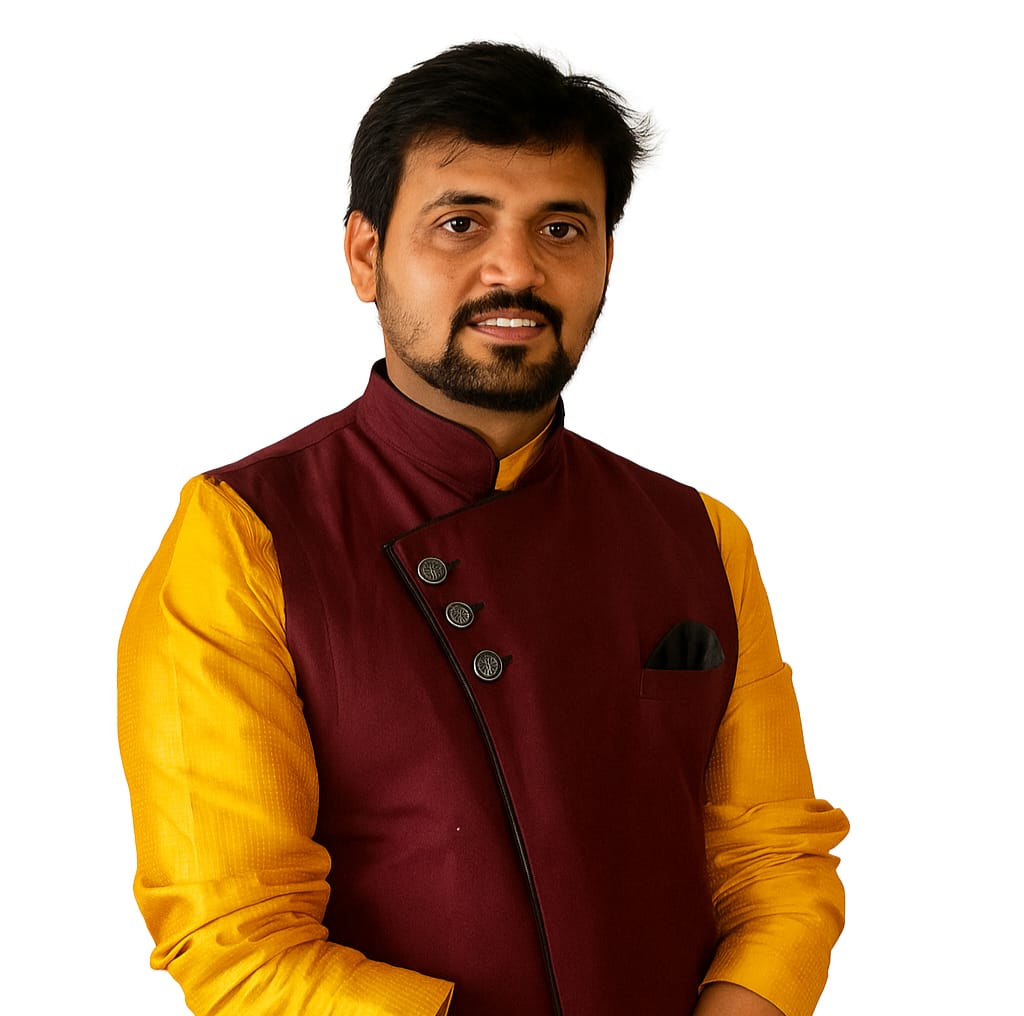 orange kurta man